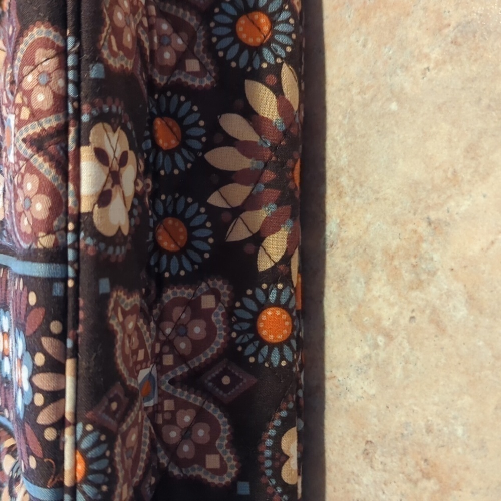 Vera Bradley Brown Floral Tote Handbag Purse - Picture 11 of 11
